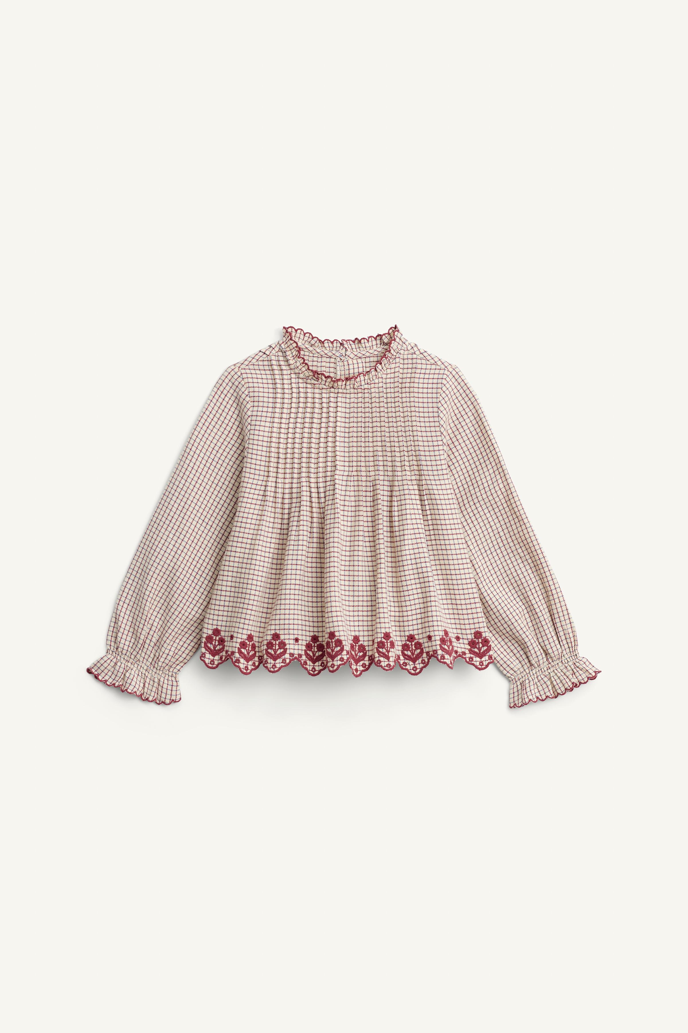 EMBROIDERED GINGHAM BLOUSE LIMITED EDITION